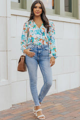 Floral Long Balloon Sleeve Bodysuit-6