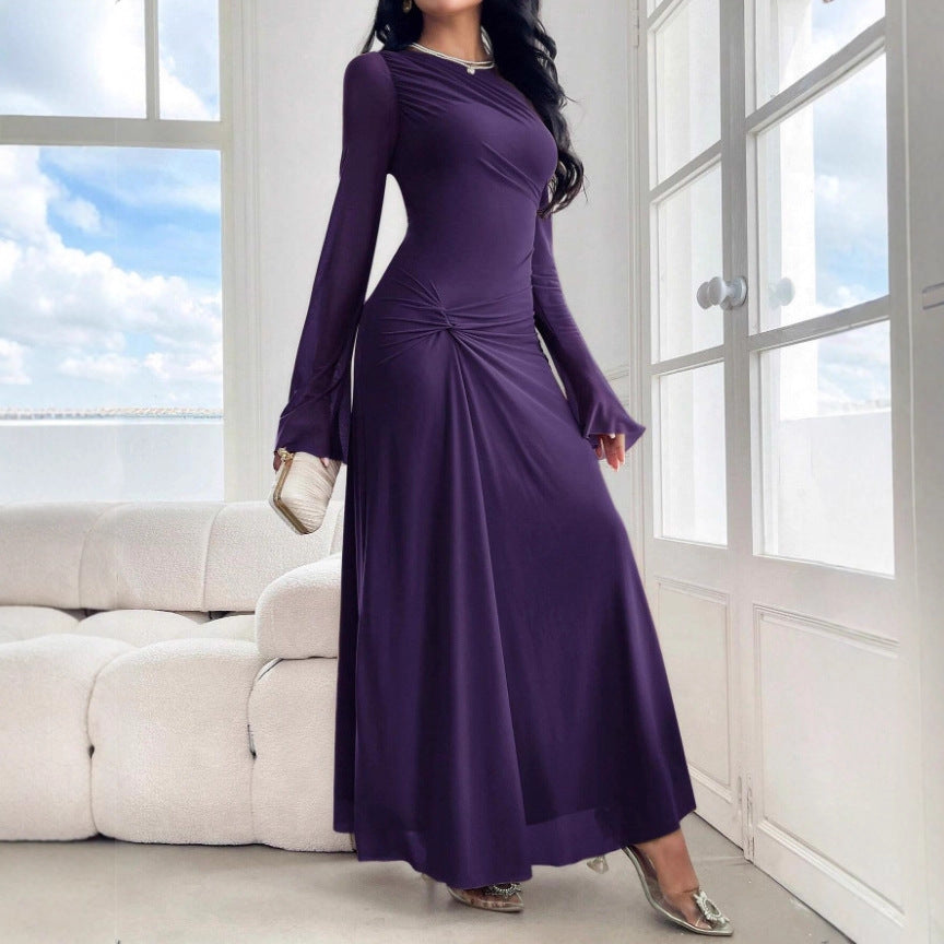 Effortless Elegance Trumpet Sleeve Dress
