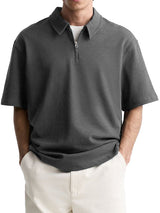 Men's Zipper Polo Shirt – Breathable & Stylish