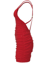 Glitter Double Spaghetti Straps Mini Dress-7