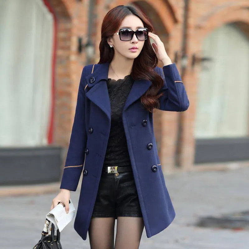 19 Autumn And Winter Korean Style Coat Double-breasted-13