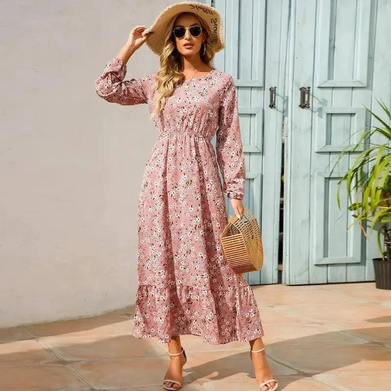 Sping Summer Bohemian Women Maxi Dress Casual Long-1