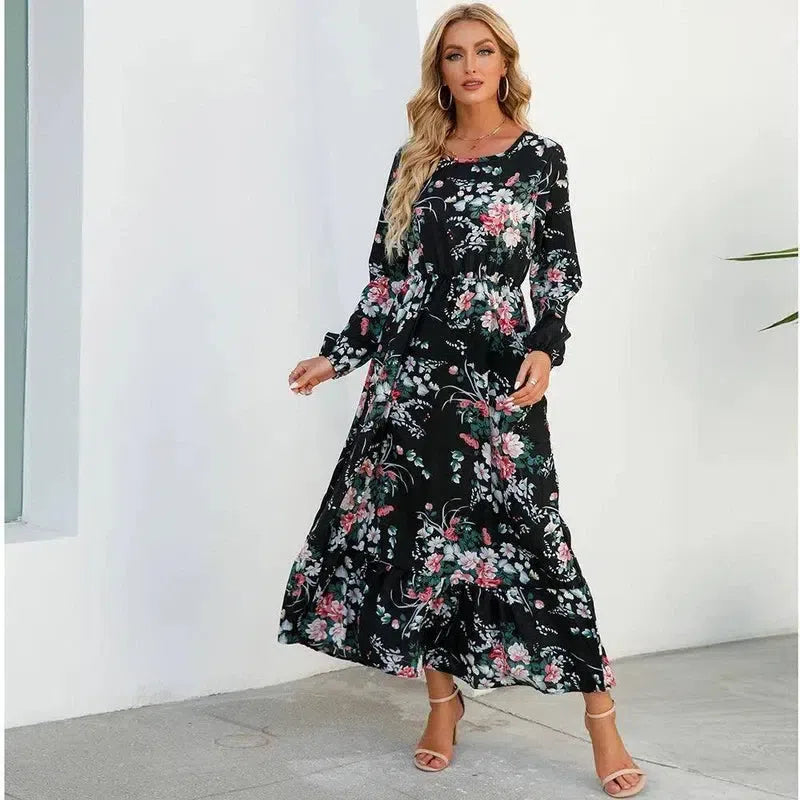 Sping Summer Bohemian Women Maxi Dress Casual Long-12-17