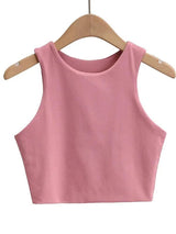 2023 Summer Fashion Women Sexy Slim Tops O-neck Sleeveless-3