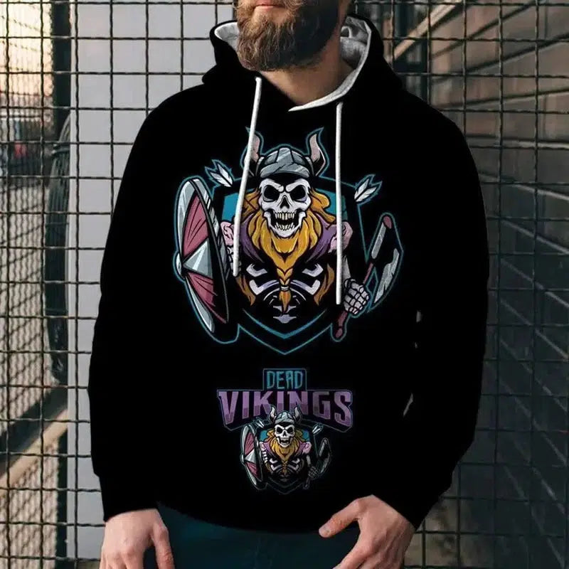 Viking-Themed Digital Printed Hoodies-OFSM00473-1