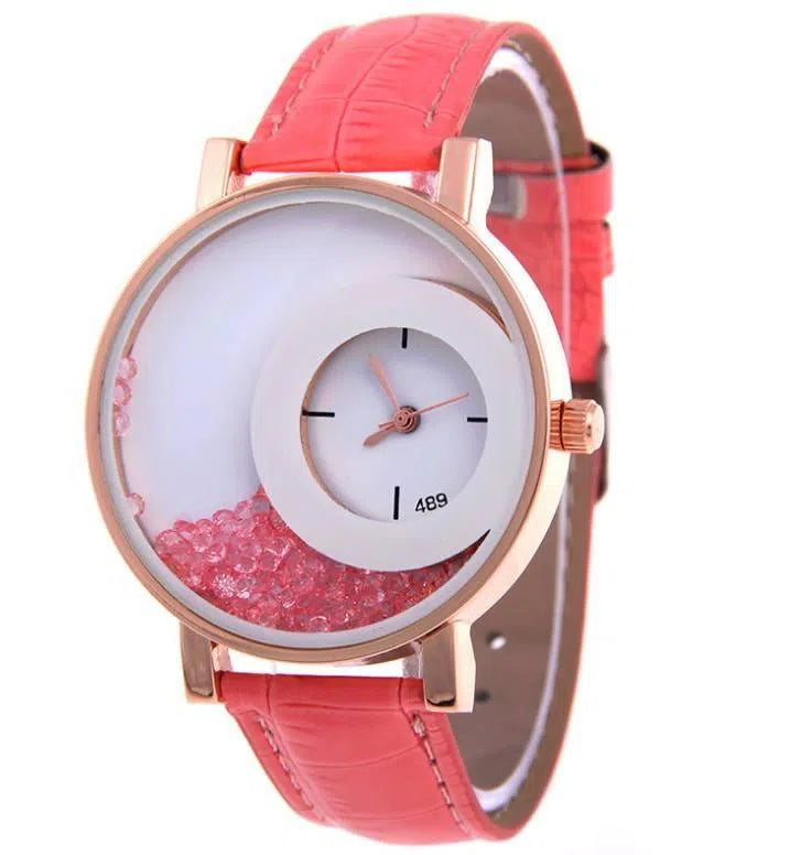 Amazon Explosion Brand, Europe And America Hot Fashion Quartz Watches 489 Full Drilling Quicksand Female Watches Female-6