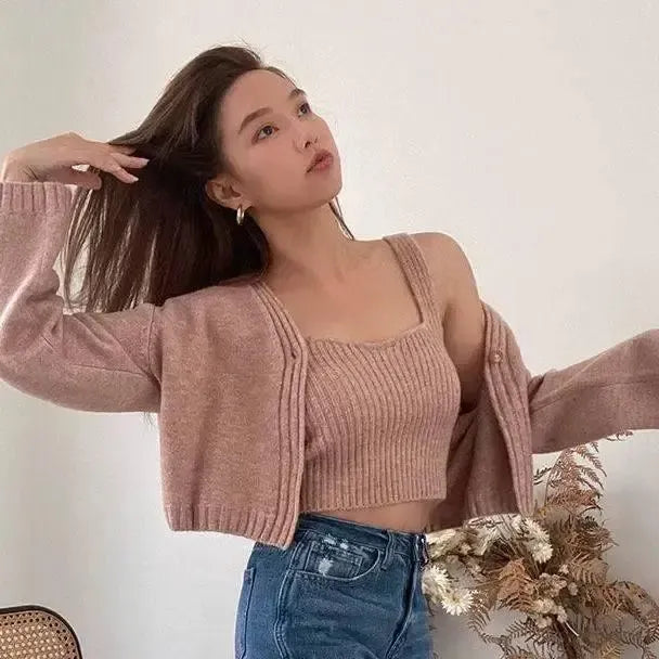 Autumn And Winter Korean Version Of V Neck Solid Color-2