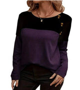 Autumn And Winter Women's Color Matching T-shirt-9