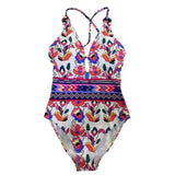 Back triangle one-piece swimsuit-Red-2