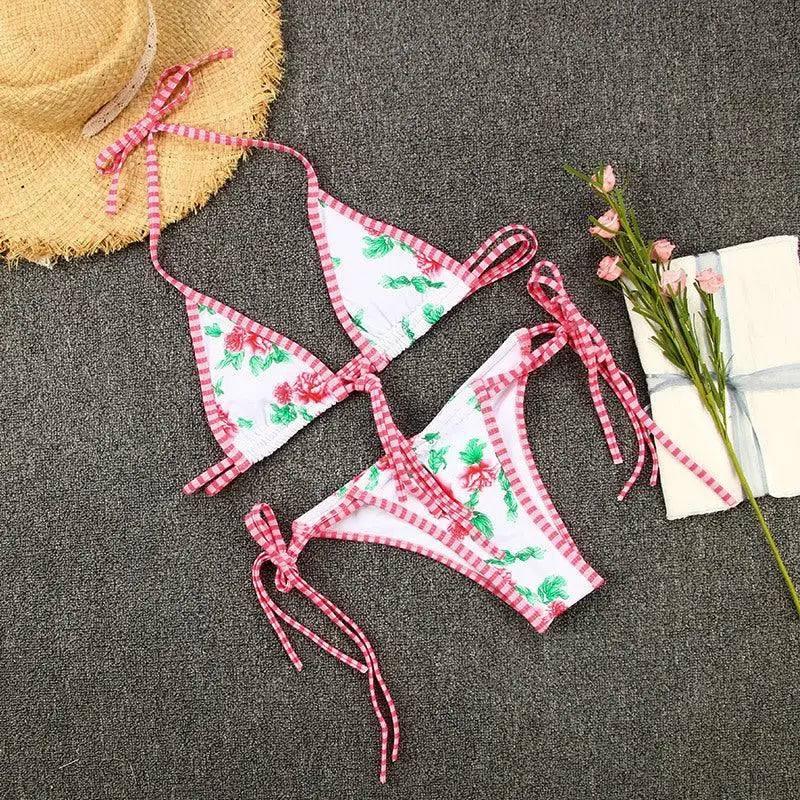 Bandage print bikini-White-2