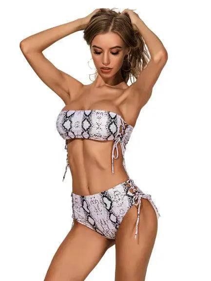 Bandeau snake print bikini-2