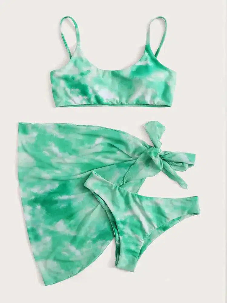 Bikini ladies split swimsuit-Green-4