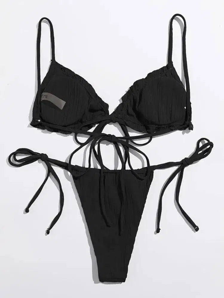 Bikini Swimsuit European And American Triangle Bag-Black-2