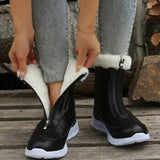 Black Boots For Women Shoes Winter Push Warm Combat Boots-2