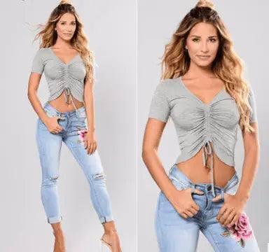 Blue low waist pencil Ripped embroidery jeans woman Stretch-8