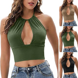 Camisole Halter Vest Women Summer Hollow Tops-1