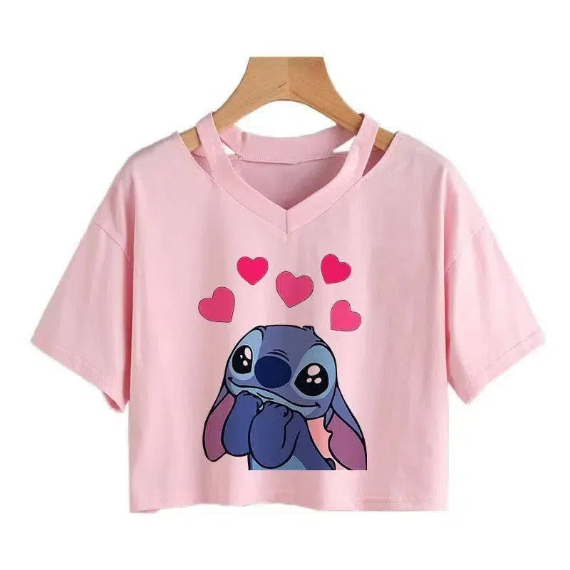 Cartoon Stitch Women's Tee-59004-1