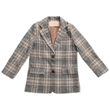 Checked chic short single-breasted coat-3