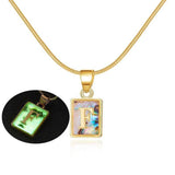 26 Letter Square Necklace Colorful Shell Luminous Pendant Chain Necklace For Women Temperament Ladies Jewelry-15