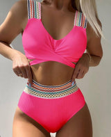 Chic High-Waisted Bikinis: Trendy Beachwear Essentials-Pink-2