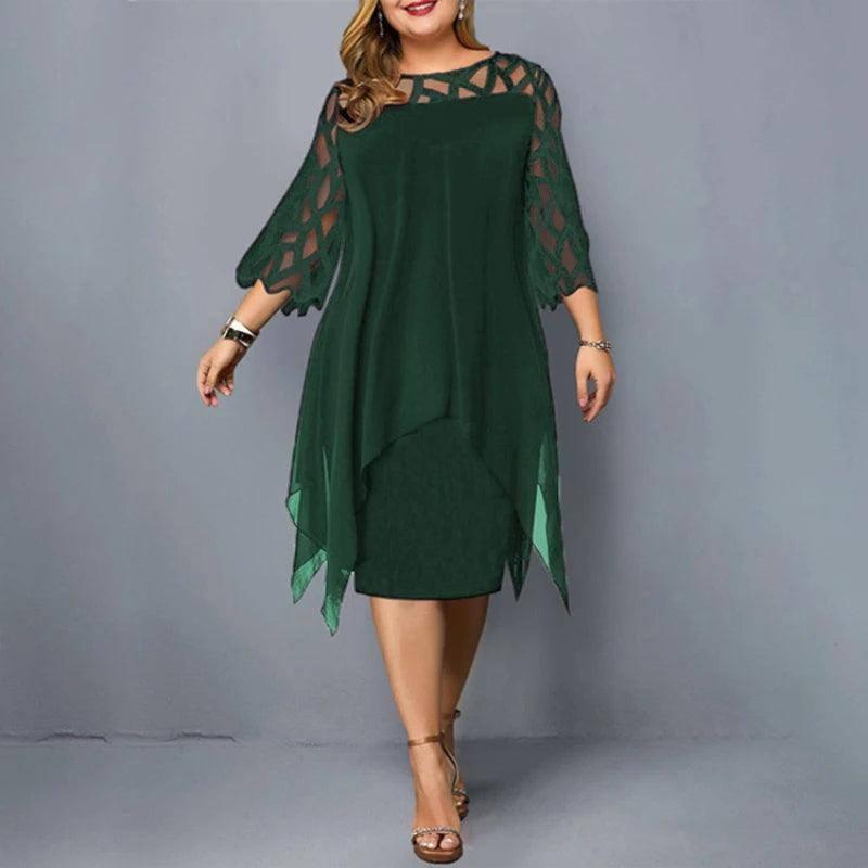 Chic Plus-Size Black Dress with Unique Cut-Outs-4