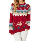 Christmas Color Matching Deer Sweater For Women-2