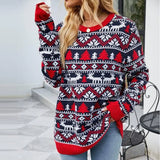 Christmas Deer Sweater Women's Loose Round Neck-1