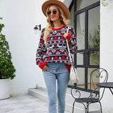 Christmas Deer Sweater Women's Loose Round Neck-4