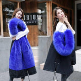 Code cotton-padded jacket to overcome mid-length-Blue-14