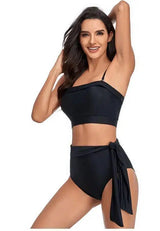 Cross Border Exclusive For Bikini High Waist Split Body-Black-1