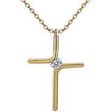 Cross Pendant Simple Necklace Titanium Steel Plating-3