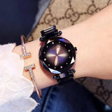 Rose Gold Women Watches Fashion Diamond Ladies Starry Sky Magnet Watch Waterproof Female Wristwatch-2