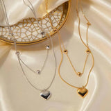 Love Double-layer Necklace 18K Gold-plated Collarbone Necklace-1