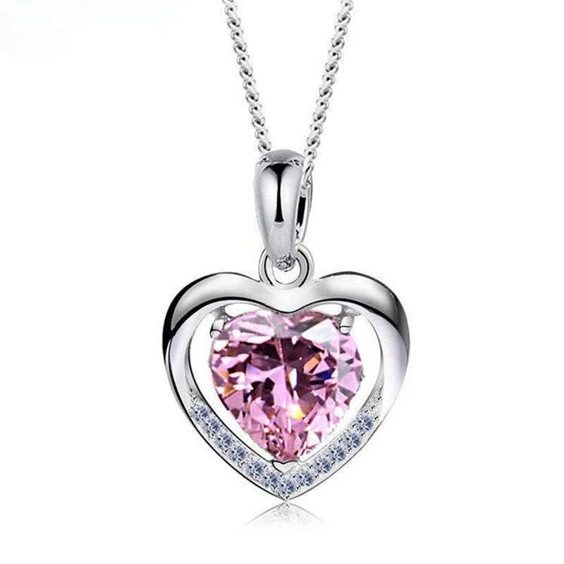 925 Heart-shaped Rhinestones Necklace Luxury Personalized Necklace For Women Jewelry Jewelry Valentine's Day Gift-11