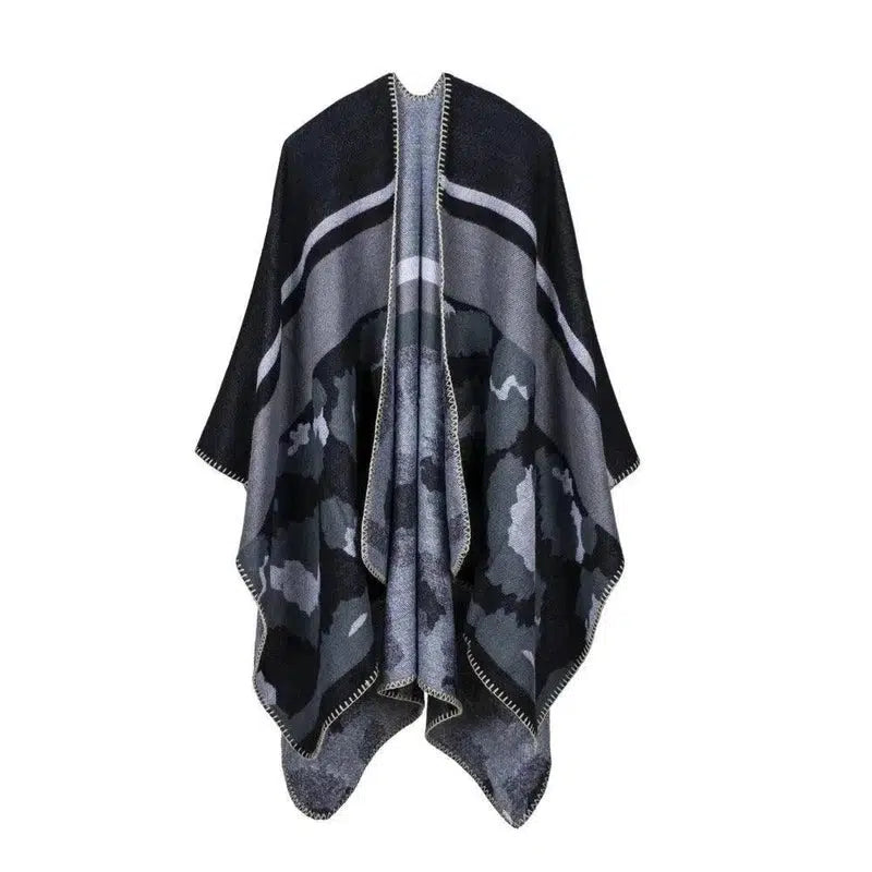 Elegant Large Plaid Cashmere Scarf-43