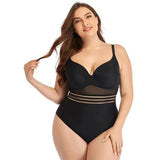 2022 New Push Up One Piece Swimsuit Women Plus Size Swimwear Large Big Plussize Swimming Suits Beachwear Bathing Suits-4105 Black-15