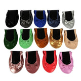 Elegant Satin Ballet Flats with Matching Pouch-6