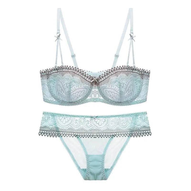 Ensemble lingerie en dentelle-Mintblue-3