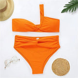 European American Fluorescent Color Bikini Suit-FluorescentOrange-1