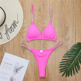 European And American Diamond Bikini Triangle-Pink-2