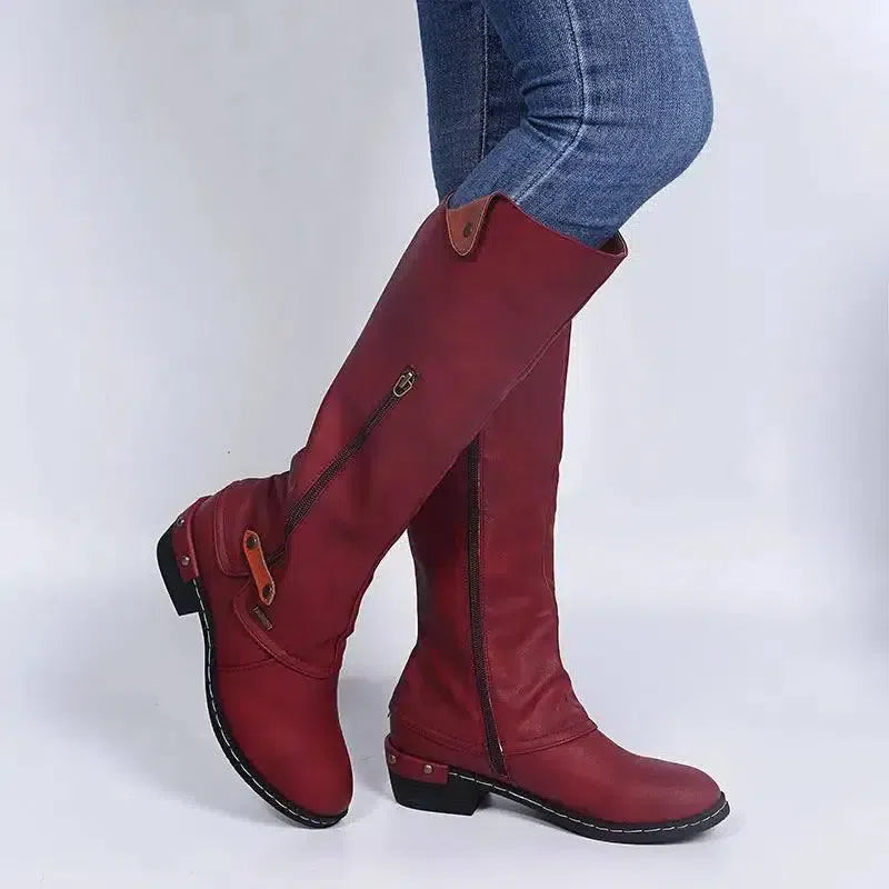 European And American Flat Zipper Women Boots-5