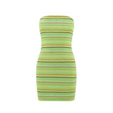 European And American Ins Slim Fit Backless Hip Knitwear Dress-Light Green-6