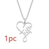 European And American Necklace Heart Of Faith Pendant-Silver-7