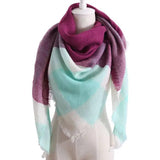 European And American Triangle Cashmere Women's Winter Scarf-Purple-7