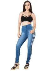 Explosive high-elastic side webbing sports jeans-1