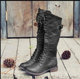 Fashion Cross Strap Knight Boots Women-5