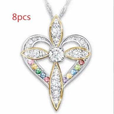 Fashion Love Heart Shaped Cross Pendant-Loveheartshapedcross-8