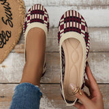 Fashion Plaid Print Flats Shoes Fashion Casual Breathable-4