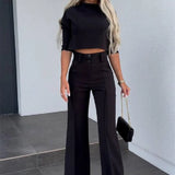 Fashion Tops High Waist Wide Leg-1