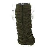 Fashionable European And American Women's Half Length Skirt-Army Green-3